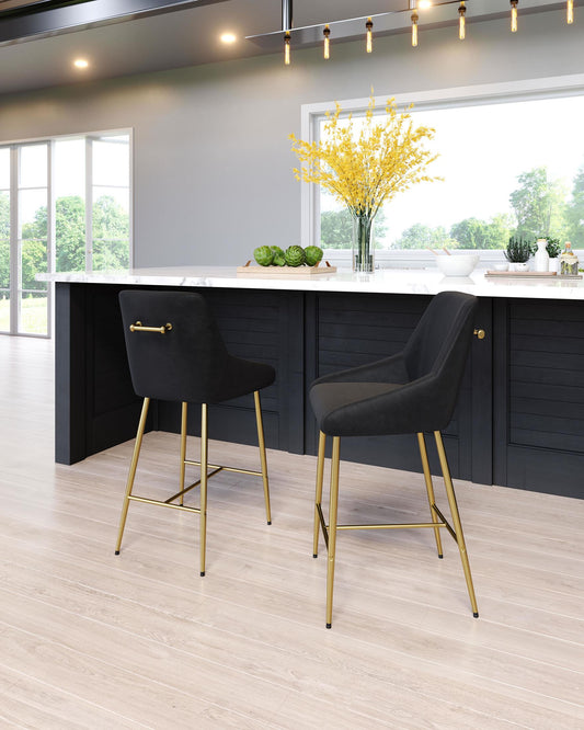 Madelaine Counter Stool Black & Gold - alternate view