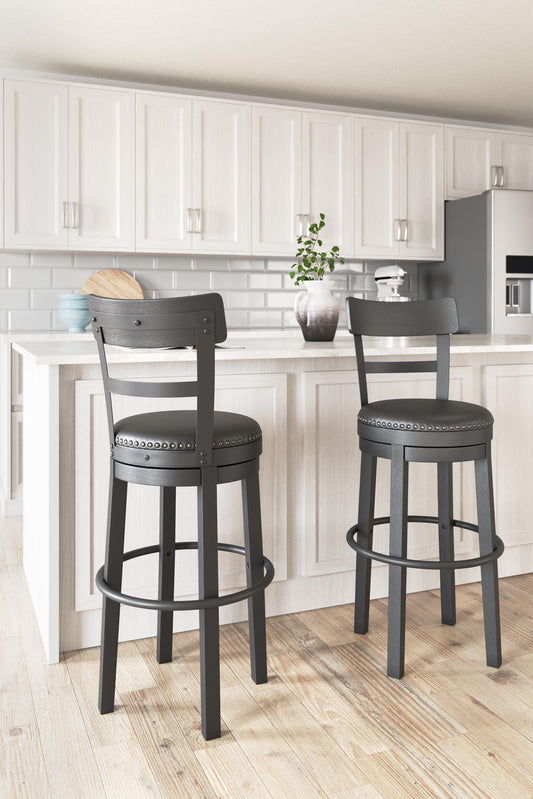 Valebeck Bar Height Upholstered Bar Stool (Set of 2) - alternate view