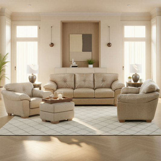 Camy Leather Ottoman - alternate view