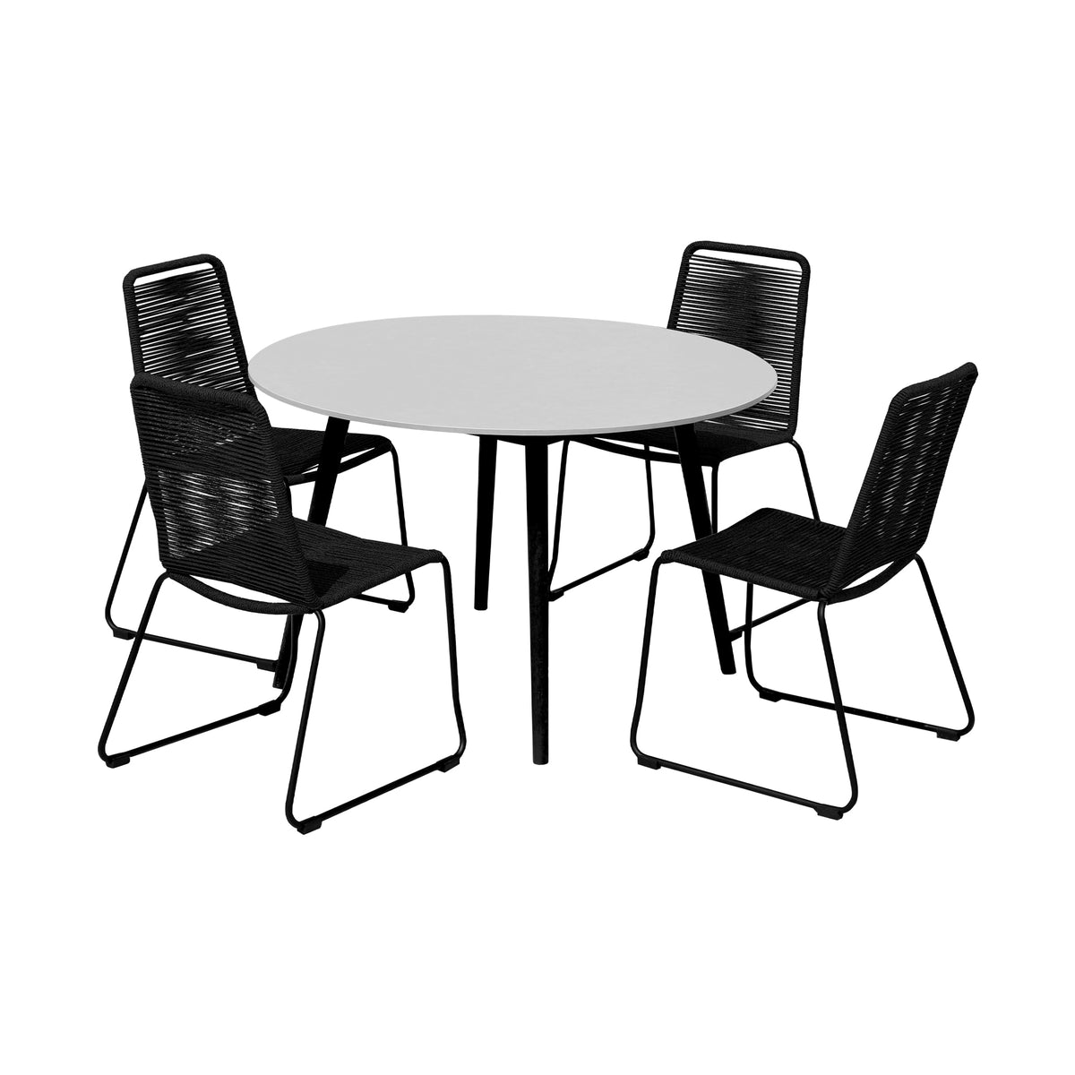 Sydney and Shasta 5-Piece Patio Outdoor Dining Set Black