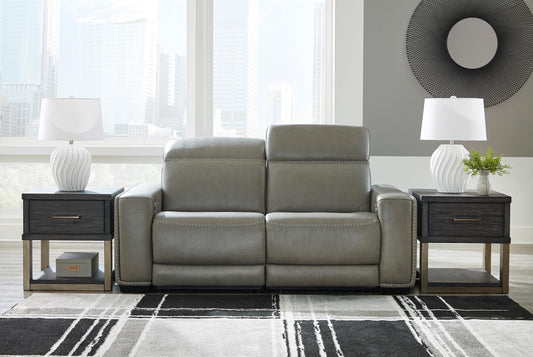 Correze 2-Piece Dual Power Leather Reclining Modular Loveseat - alternate view