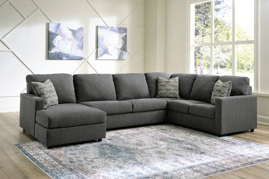 Edenfield 3-Piece Charcoal Sectional with Chaise - alternate view