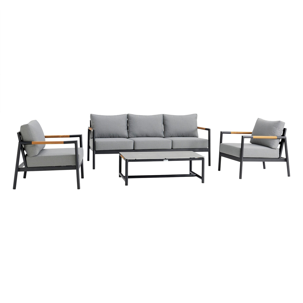 Royal 4-Piece Outdoor Seating Set with Cushions Black
