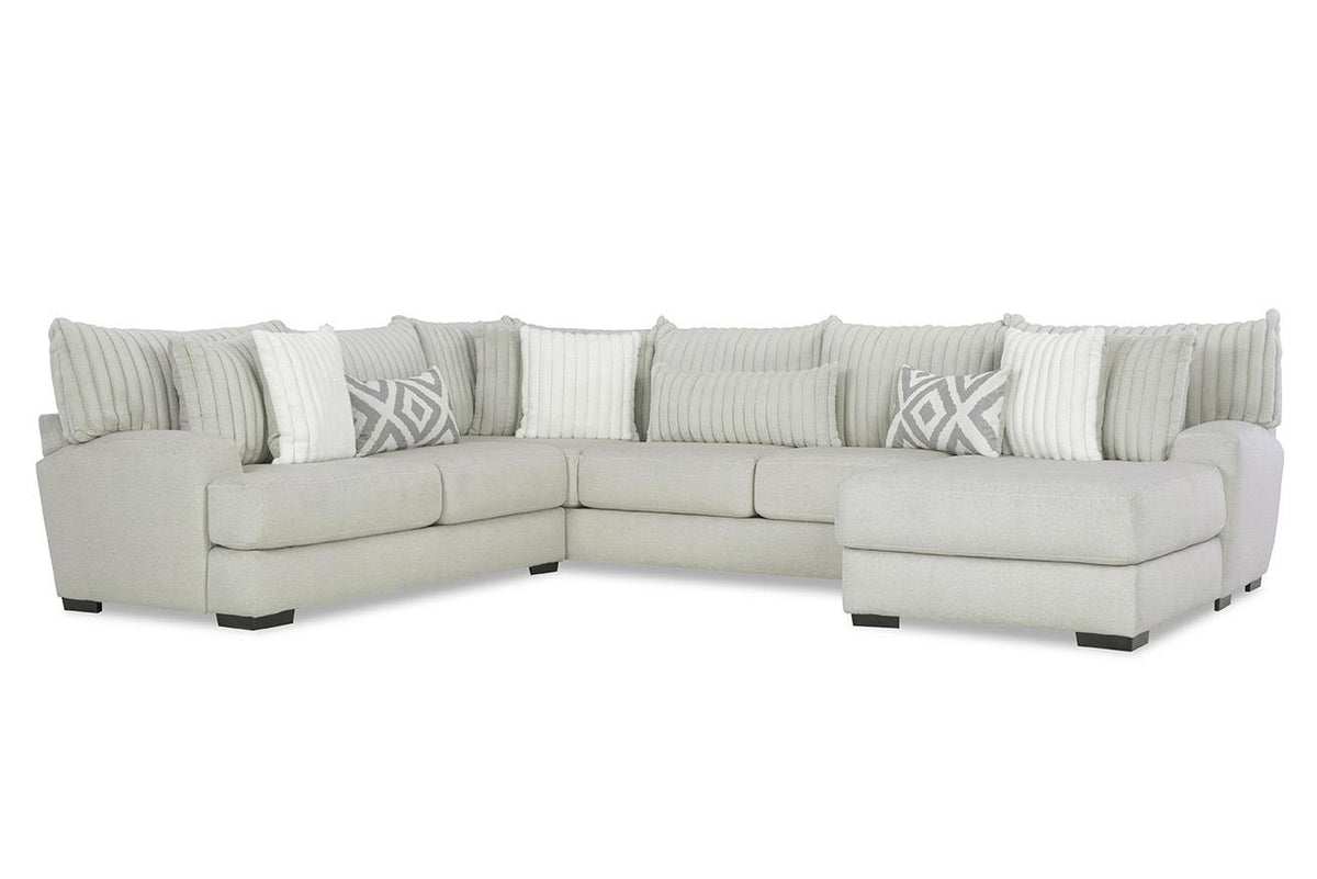 Avelina 3-Piece Right-Facing Sectional Chaise Silver