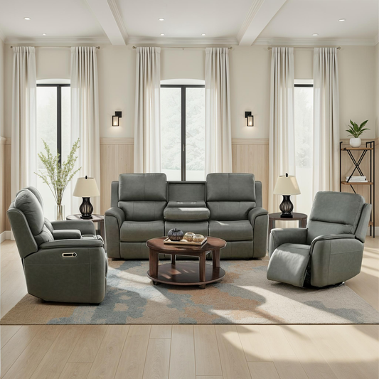 Flexsteel Grayson Leather Swivel Glider Recliner - alternate view