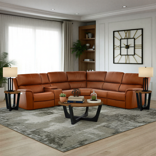 Flexsteel Karson 6-Piece Power Reclining Leather Sectional - alternate view