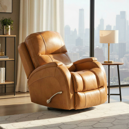 Tango Leather Swivel Glider Recliner - alternate view