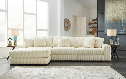 Lindyn 3-Piece Ivory Sectional with Chaise - alternate view