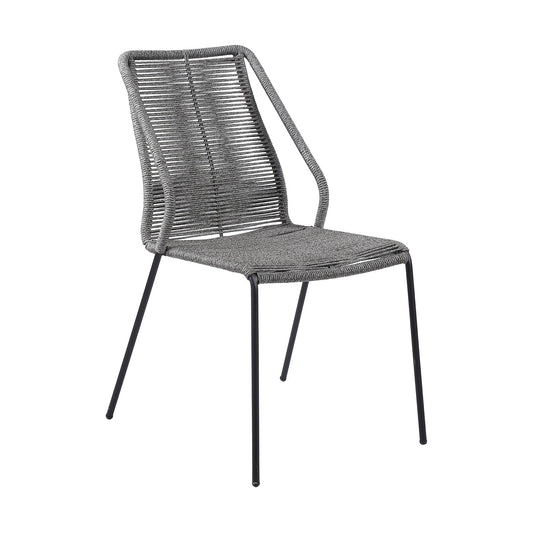 Koala and Clip 5 Piece Dining Set in Light Eucalyptus Wood and Metal with Gray Rope - alternate view