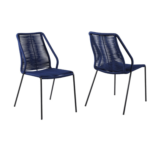 Clip Indoor Outdoor Stackable Steel Dining Chair with Rope - alternate view