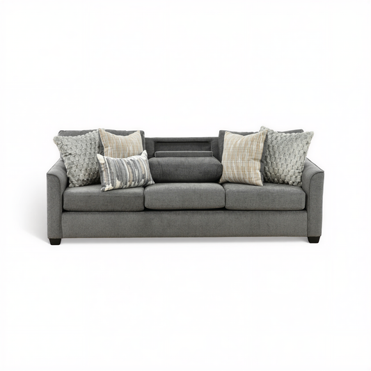 Forte Sofa with Drop-Down Table Charcoal - alternate view