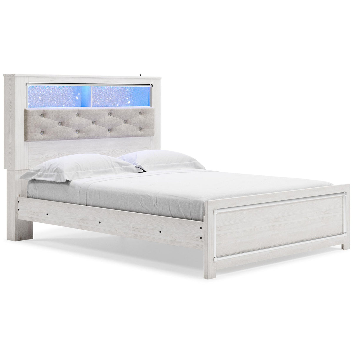 Ashley Altyra Queen Panel Bed with Upholstered Bookcase Headboard