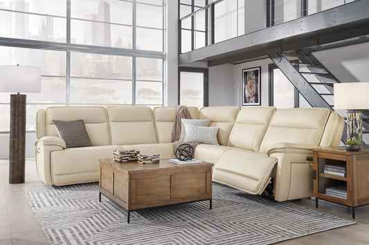 Double Deal 5-Piece Leather Power Reclining Sectional - alternate view