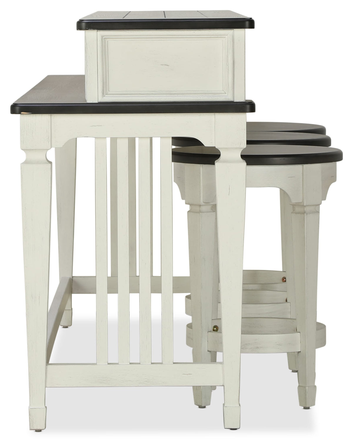 Caden Sofa Table and 3 Stools