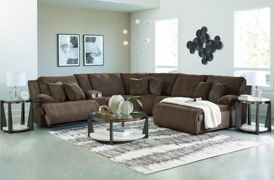 Top Tier Right-Facing 6-Piece Reclining Console Sectional with Chaise - alternate view