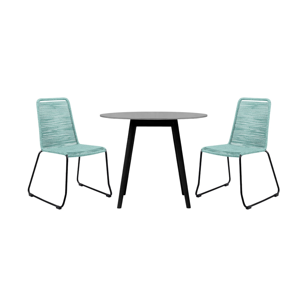 Sydney and Shasta 3 Piece Outdoor Patio 36" Dining Set Wasabi