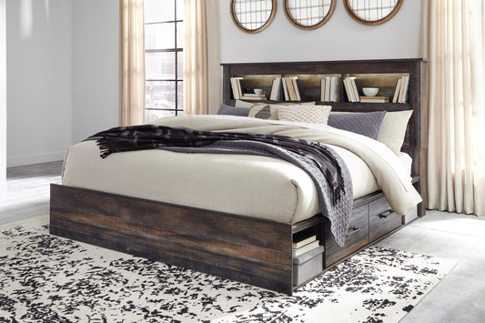 Drystan Queen Bookcase Bed with 4 Storage Drawers - alternate view