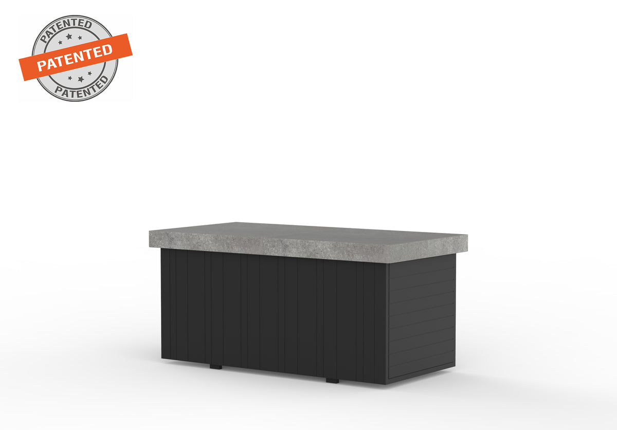 Holt 48" Rectangular Outdoor Patio Fire Pit Concrete Black