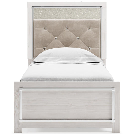 Altyra Twin Panel Bed with Upholstered Headboard - alternate view