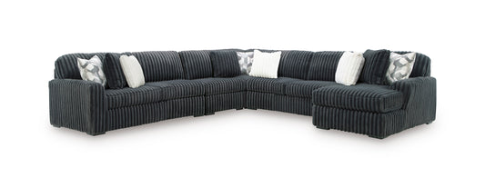 Ashley Midnight-Madness 5-Piece Sofa Sectional with Chaise Gunmetal Right-Facing - alternate view