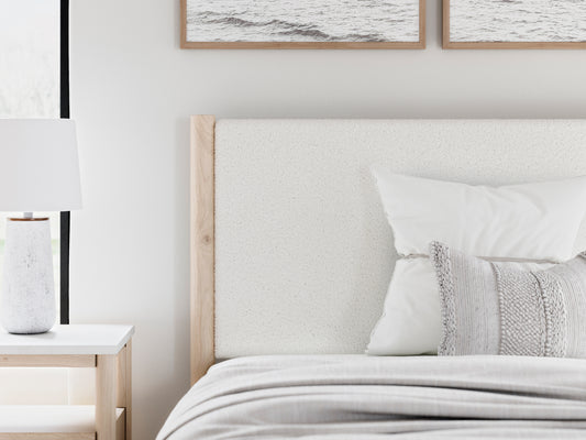 Cadmori Upholstered Panel Headboard Queen White - alternate view
