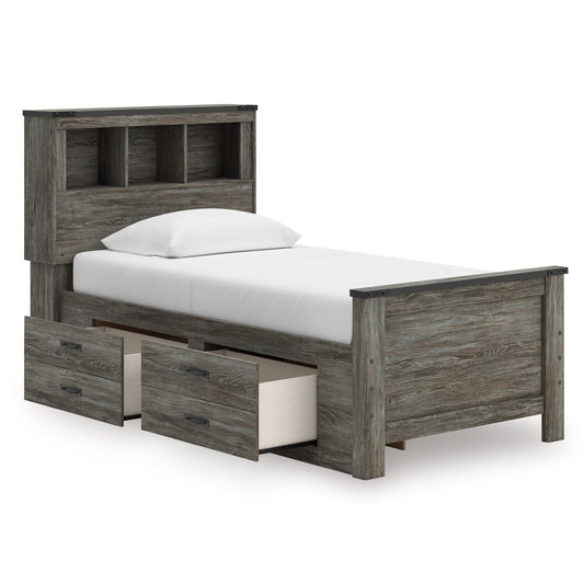 Frandern Bookcase Panel Bed with Storage Twin - alternate view