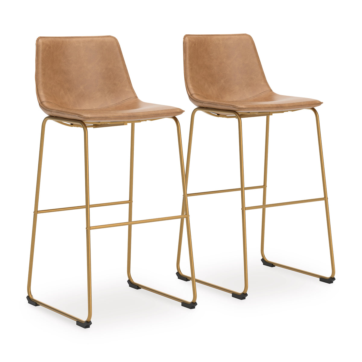 Crandox Upholstered Bar Height Barstool (Set of 2) Toast