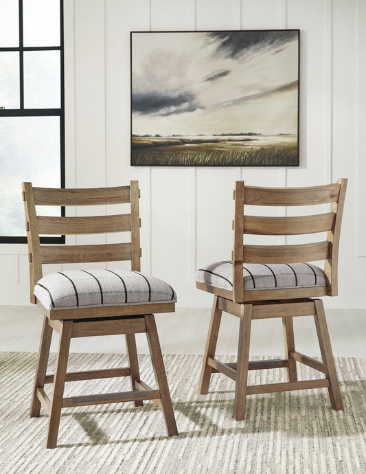 Ridgester Upholstered Counter Height Swivel Bar Stool - alternate view