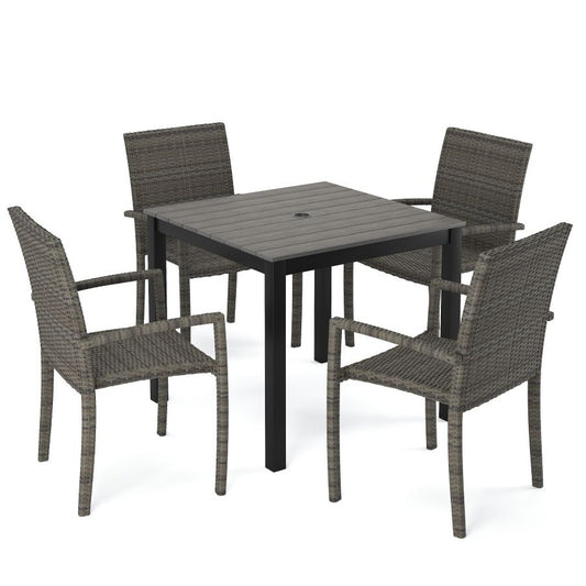 Chalfonte 5-Piece Square 33" Outdoor Patio Dining Set - alternate view