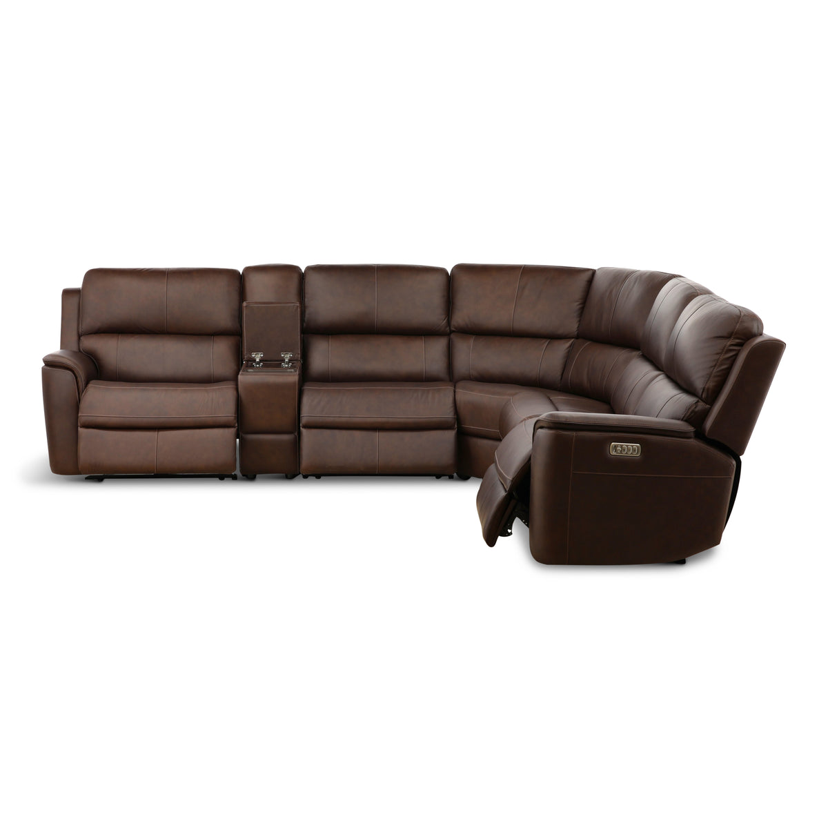 Flexsteel Karson 6-Piece Power Reclining Leather Sectional