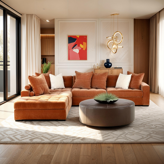 Kennedy Leather Cocktail Ottoman - alternate view