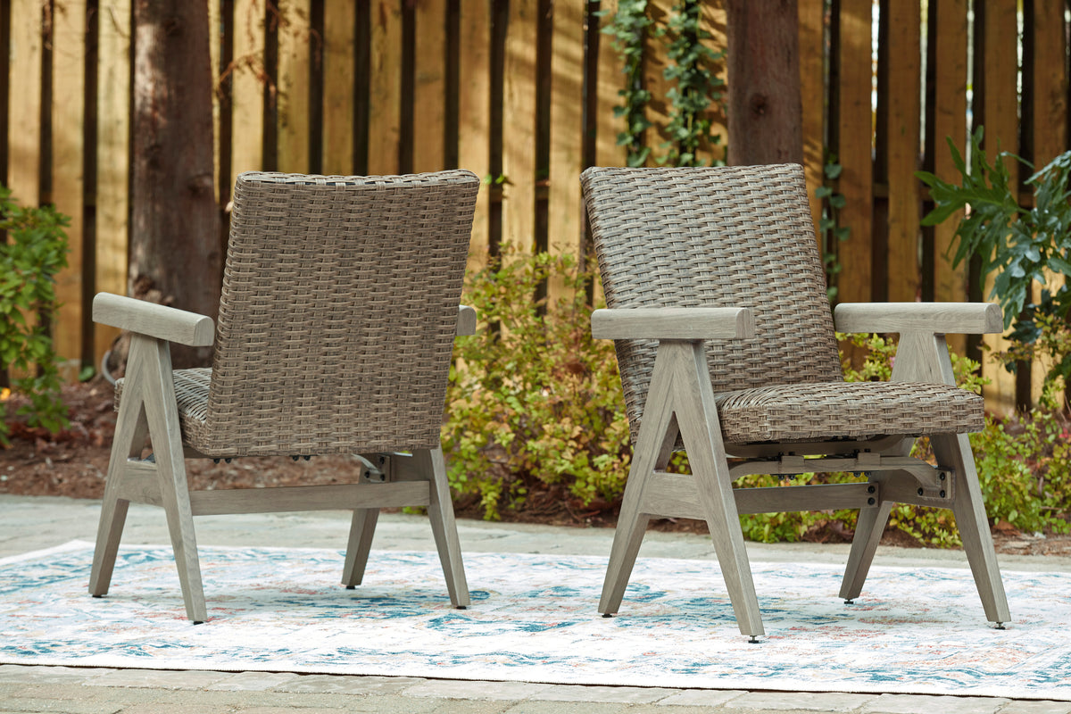 Ashley Carisbo Outdoor Patio Rocking Arm Chair (Set of 2)