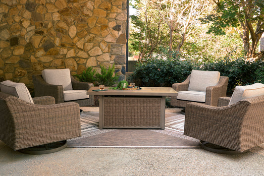 Ashley Revare Beach Outdoor Patio Swivel Lounge w/ Cushion - alternate view