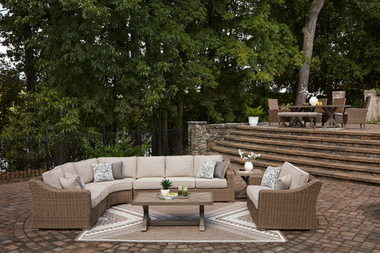 Ashley Revare Beach Outdoor Patio Curved Corner Chair w/Cushion - alternate view