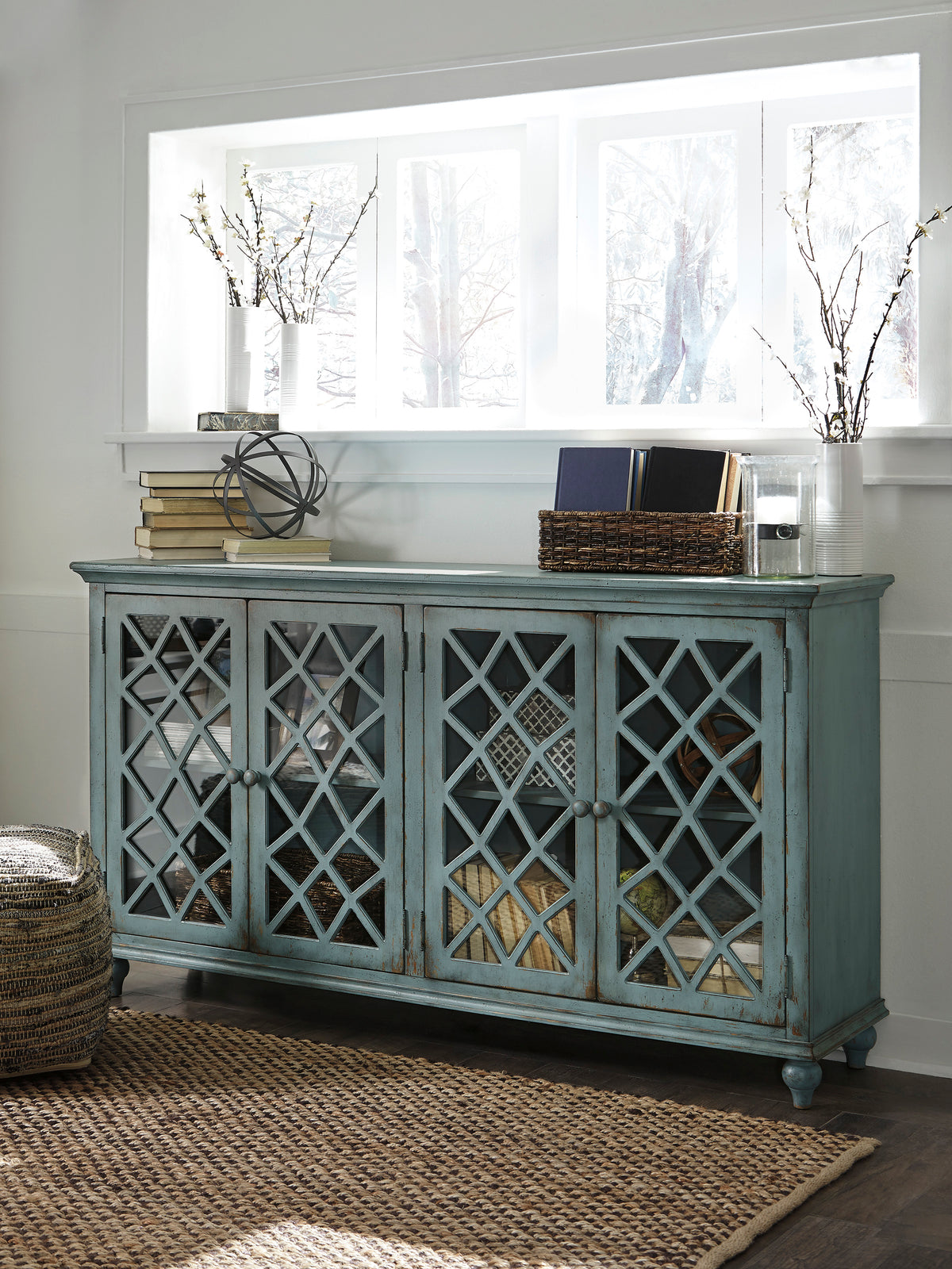 Ashley Mirimyn 4 Lattice Design Door Accent Cabinet