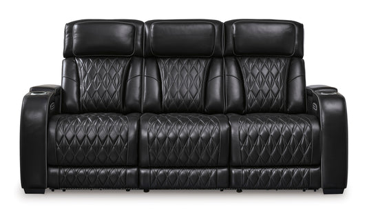 Boyington Power Reclining Sofa with Adjustable Headrest Black - alternate view