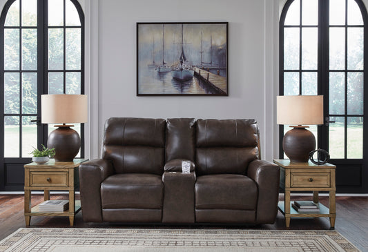 Beadel Leather Power Reclining Console Loveseat - alternate view
