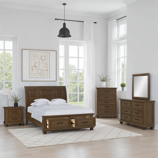 Weston 5-Piece King Storage Bedroom Set Cherry - alternate view