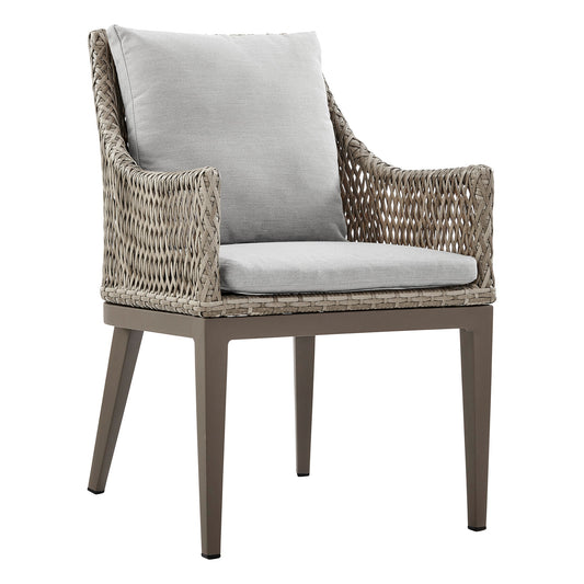 Silvana 5 Piece Gray Aluminum Outdoor Dining Set with Gray Fabric - alternate view