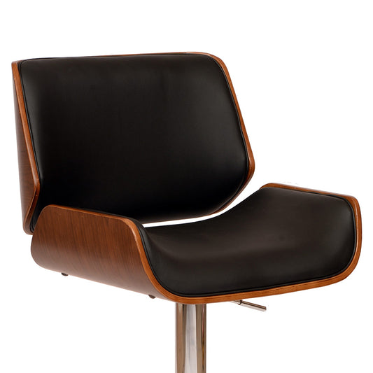 London Black Faux Leather Adjustable Height Swivel Bar Stool - alternate view