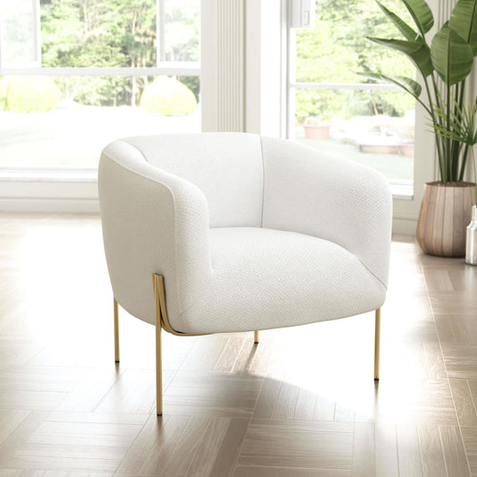 Micaela Arm Chair Ivory & Gold - alternate view