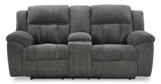 Frohn Reclining Console Loveseat Graphite - alternate view