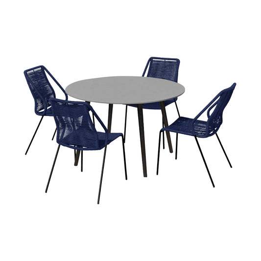 Sydney and Clip 5-Piece Outdoor Patio 36" Dining Set Blue - alternate view