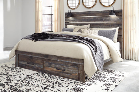 Drystan Queen Panel Bed with 2 Storage Drawers - alternate view
