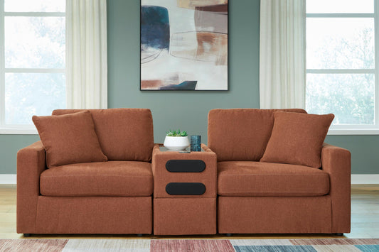 Modmax 3-Piece Loveseat with Audio Console Spice - alternate view