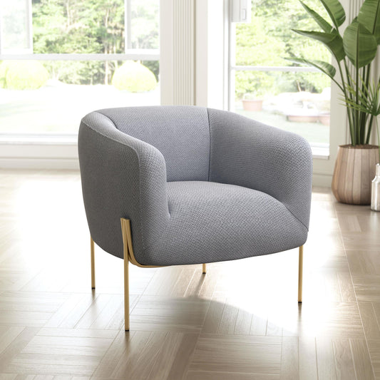 Micaela Arm Chair Gray & Gold - alternate view