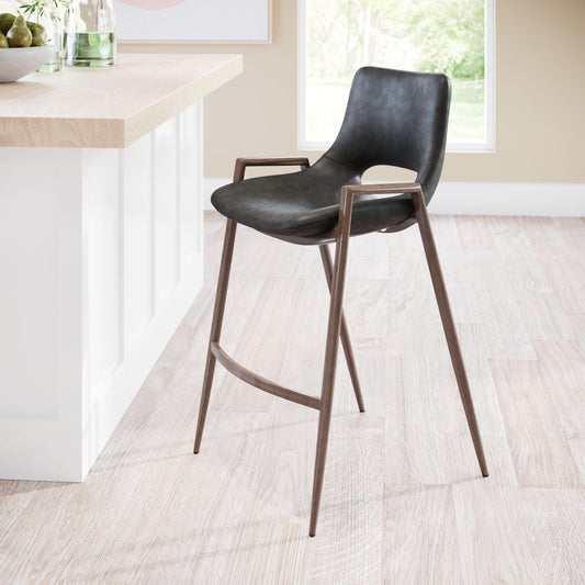 Desi Counter Stool (Set of 2) Black & Walnut - alternate view