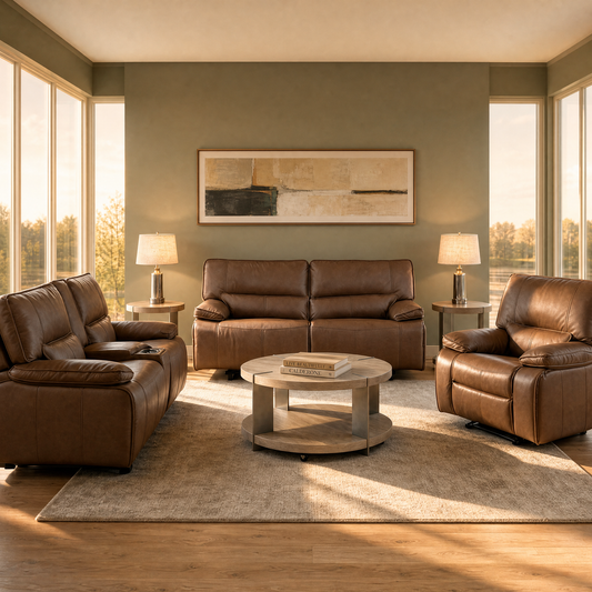 Bozeman II Leather Power Recliner with Adjustable Headrest - alternate view