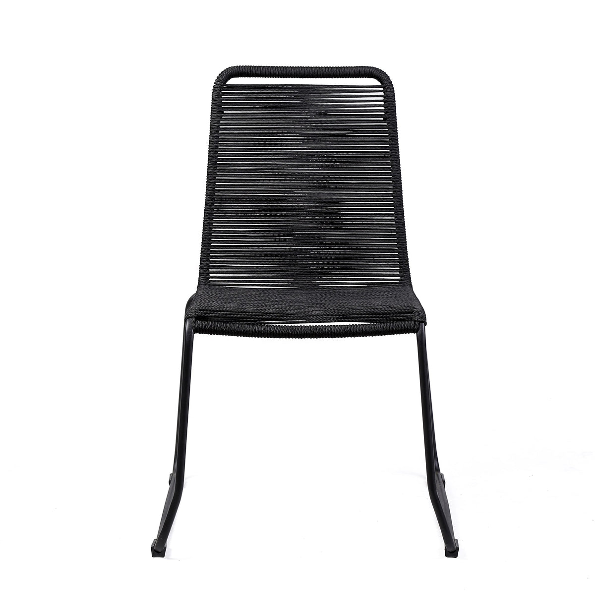 Shasta Outdoor Metal and Rope Stackable Dining Chair (Set of 2)