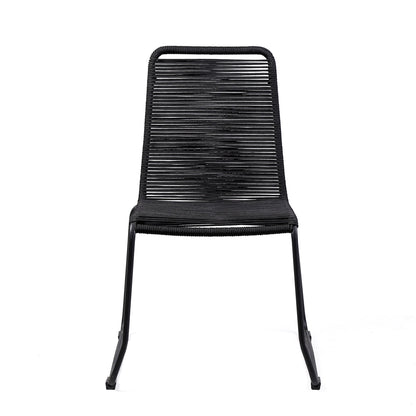 Shasta Outdoor Metal and Rope Stackable Dining Chair (Set of 2)